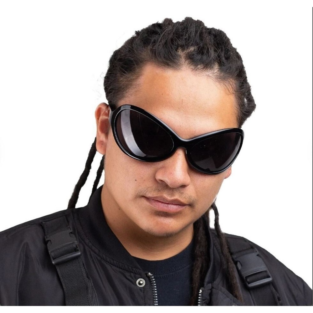 Sunglasses Men Fashion Designer Beach Festival Oversized Wrap Around Hip Hop New